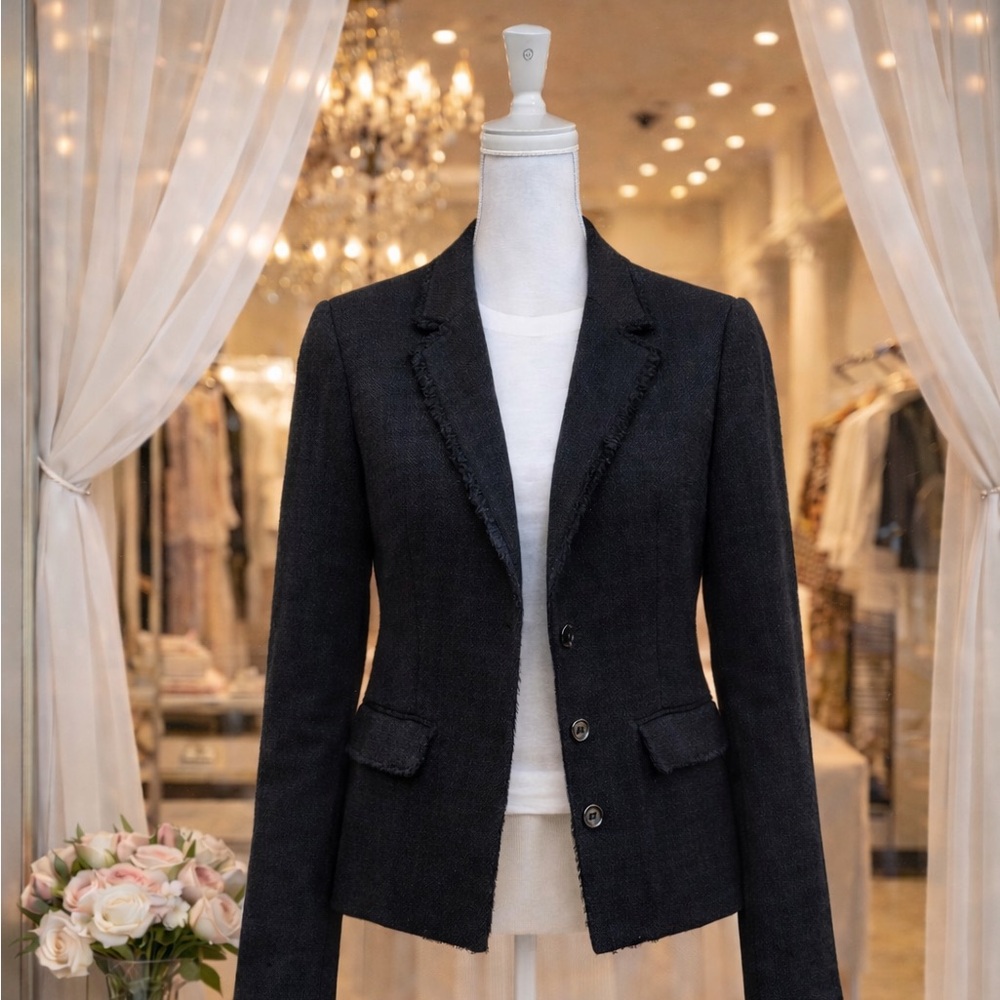 Karl Lagerfeld Black Tweed Blazer for Women